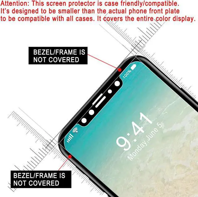 Alt view image 2 of 7 - Luvvitt 2 Pack Tempered Glass Screen Protector  for iPhone XS / X Crystal Clear