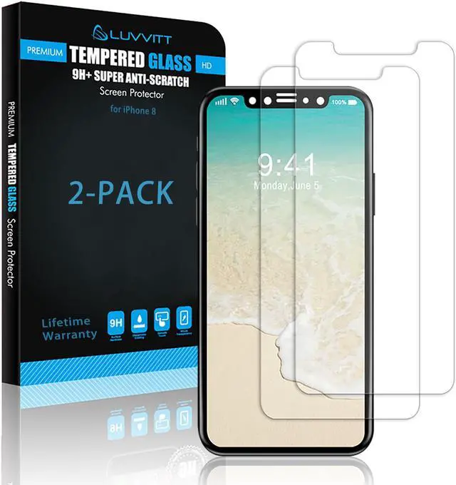 Main image of Luvvitt 2 Pack Tempered Glass Screen Protector  for iPhone XS / X Crystal Clear