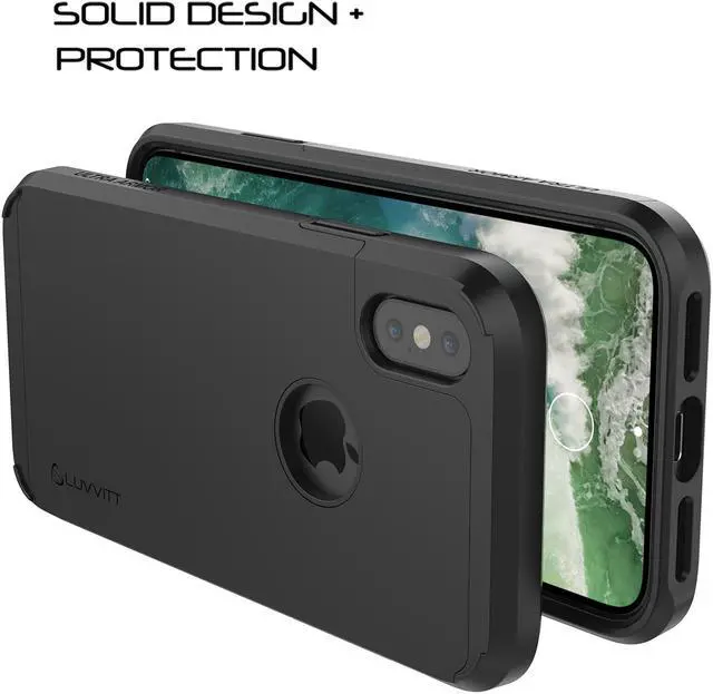 Alt view image 6 of 7 - Luvvitt Ultra Armor Dual Layer Case for iPhone XS / X 5.8 inch 2017-2018 - Black