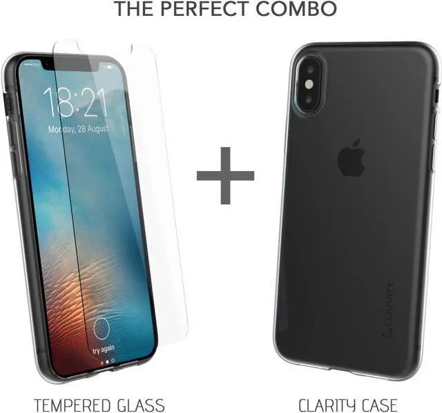 Alt view image 2 of 7 - Luvvitt iPhone XS Max Case and Tempered Glass Set Clarity for 6.5 inch 2018