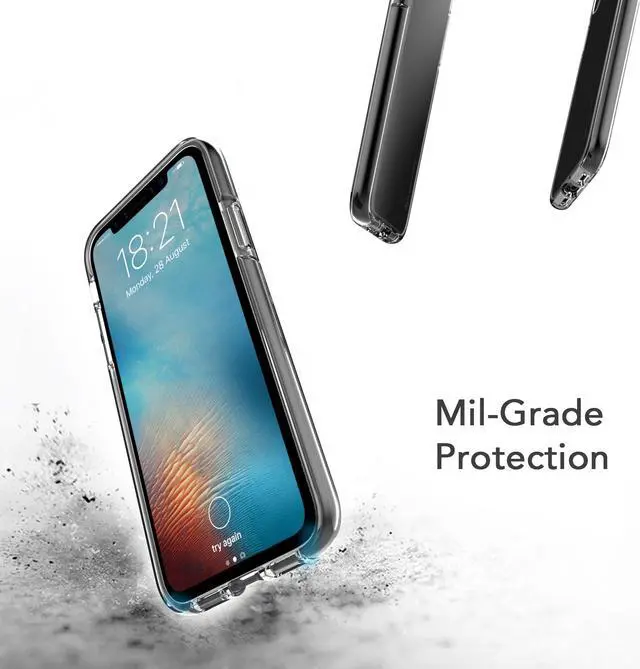 Alt view image 2 of 7 - Luvvitt ProofTech Drop Protection Hybrid Case for iPhone XS / X - Clear / Black