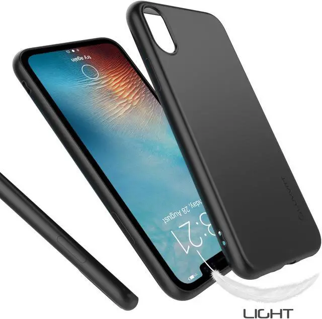 Alt view image 4 of 7 - Luvvitt Ultra Slim Case for iPhone XS / X Flexible Soft Feel Cover - Matte Black