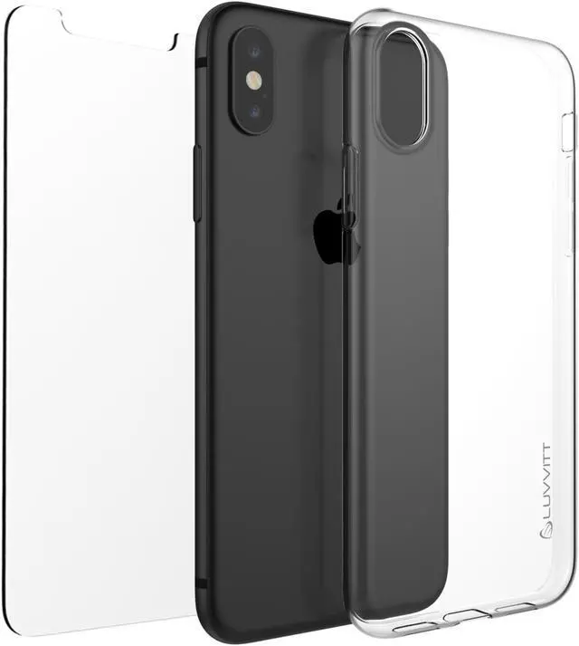 Alt view image 7 of 7 - Luvvitt iPhone XS Max Case and Tempered Glass Set Clarity for 6.5 inch 2018