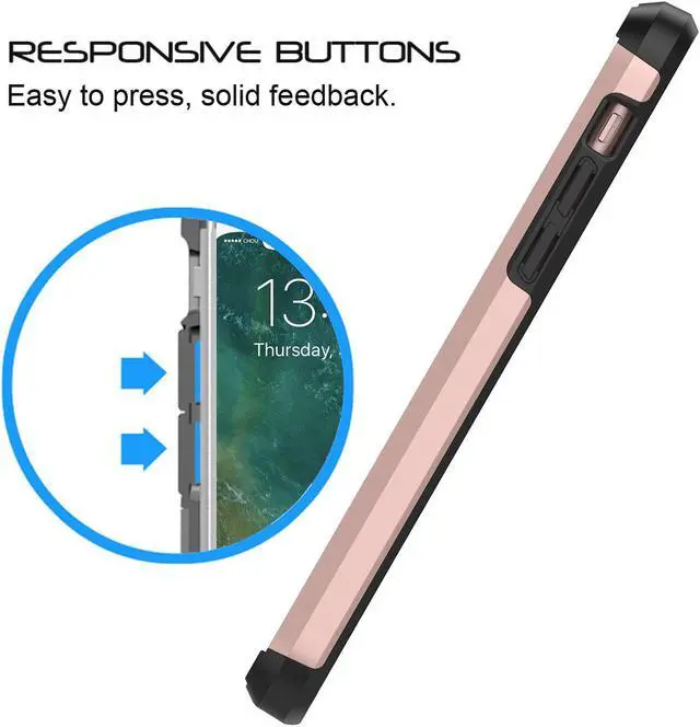 Alt view image 5 of 7 - Luvvitt Ultra Armor Dual Layer Case for iPhone X / XS - Rose Gold