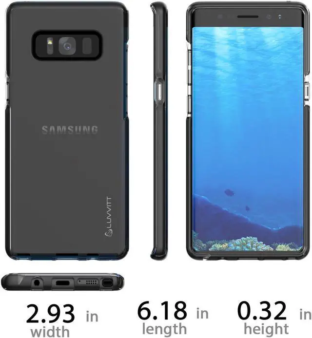 Alt view image 5 of 7 - LUVVITT PROOFTECH Shockproof Case for Samsung Galaxy Note 8 - Clear / Black