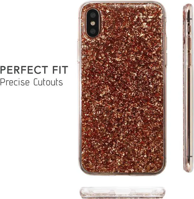Alt view image 4 of 7 - Luvvitt Brilliance Case for iPhone XS / X with Glitter - Rose Gold