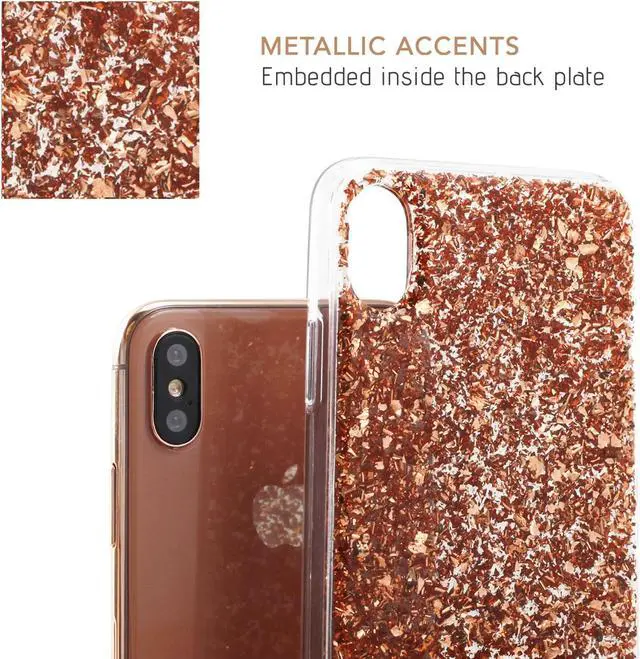 Alt view image 2 of 7 - Luvvitt Brilliance Case for iPhone XS / X with Glitter - Rose Gold