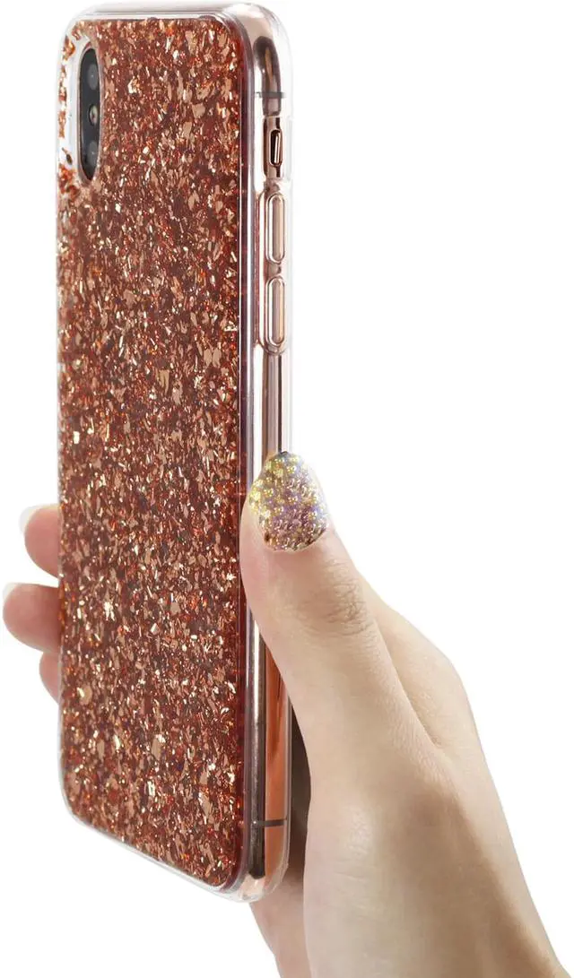 Alt view image 5 of 7 - Luvvitt Brilliance Case for iPhone XS / X with Glitter - Rose Gold