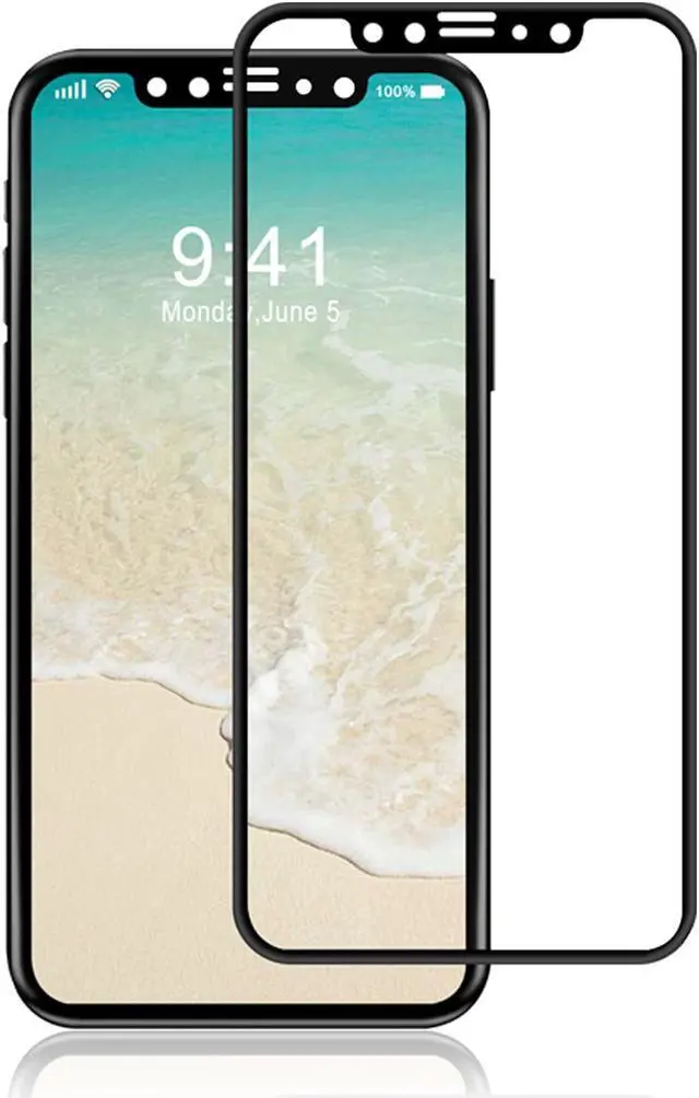 Alt view image 2 of 7 - Luvvitt Tempered Glass Screen Protector 3D Case Friendly for iPhone X / XS - Black