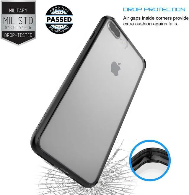 Alt view image 4 of 7 - Luvvitt Clear View Hybrid Case for iPhone 8 Plus - Black