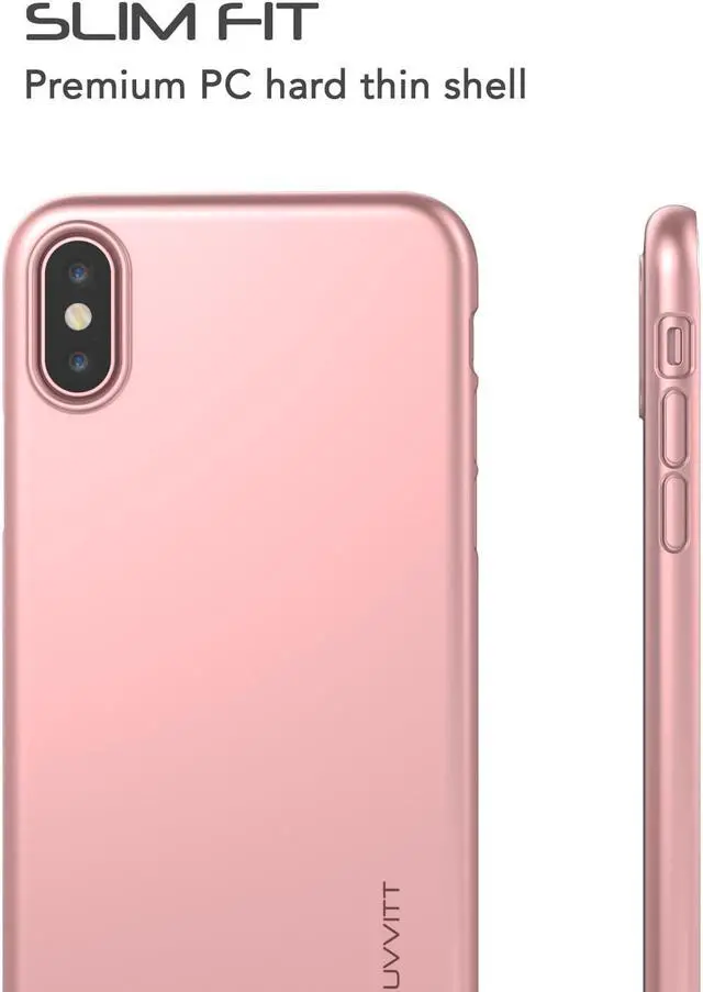 Alt view image 2 of 7 - Luvvitt Svelte Slim Fit Hard Shell Case for iPhone XS / X - Rose Gold