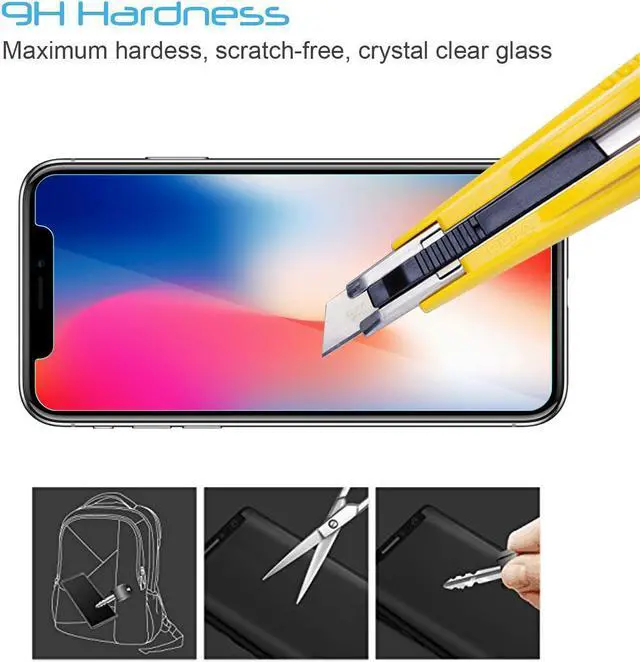 Alt view image 6 of 7 - Luvvitt 2 Pack Tempered Glass Screen Protector  for iPhone XS / X Crystal Clear