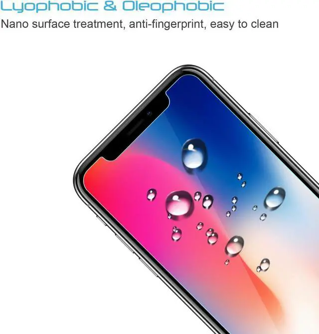 Alt view image 4 of 7 - Luvvitt 2 Pack Tempered Glass Screen Protector  for iPhone XS / X Crystal Clear