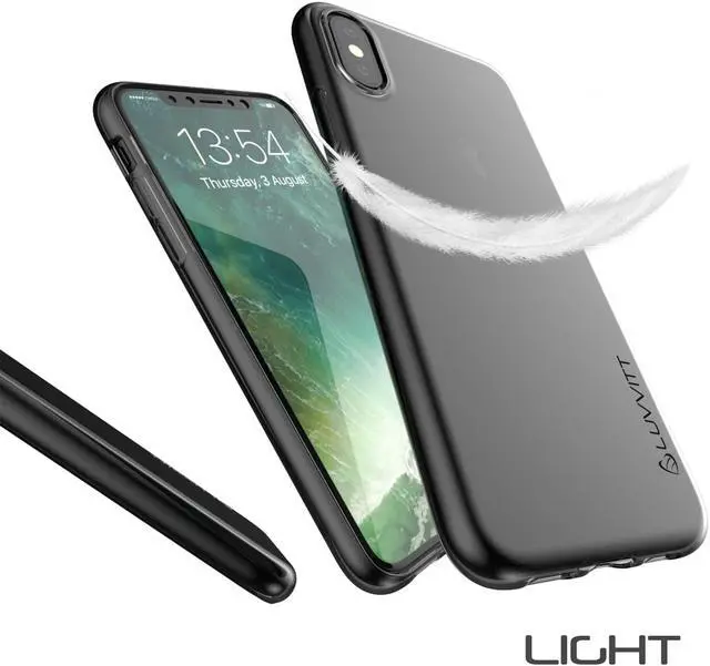 Alt view image 4 of 7 - Luvvitt Clarity Case for iPhone X / XS Slim Flexible TPU Rubber Light Cover - Black