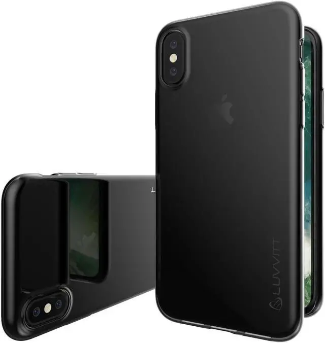 Alt view image 7 of 7 - Luvvitt Clarity Case for iPhone X / XS Slim Flexible TPU Rubber Light Cover - Black