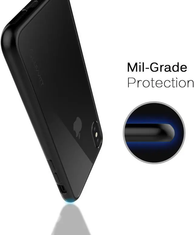 Alt view image 3 of 7 - Luvvitt Clear View Hybrid Case for iPhone X / XS - Black