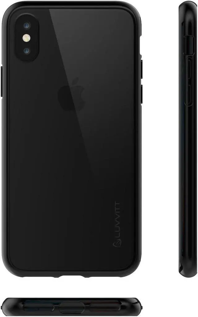 Alt view image 7 of 7 - Luvvitt Clear View Hybrid Case for iPhone X / XS - Black
