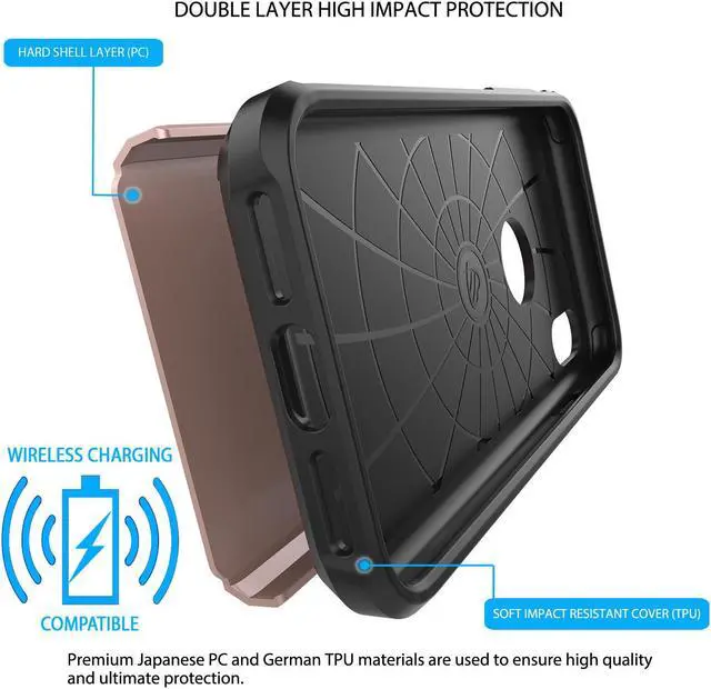 Alt view image 2 of 7 - Luvvitt Ultra Armor Dual Layer Case for iPhone X / XS - Rose Gold