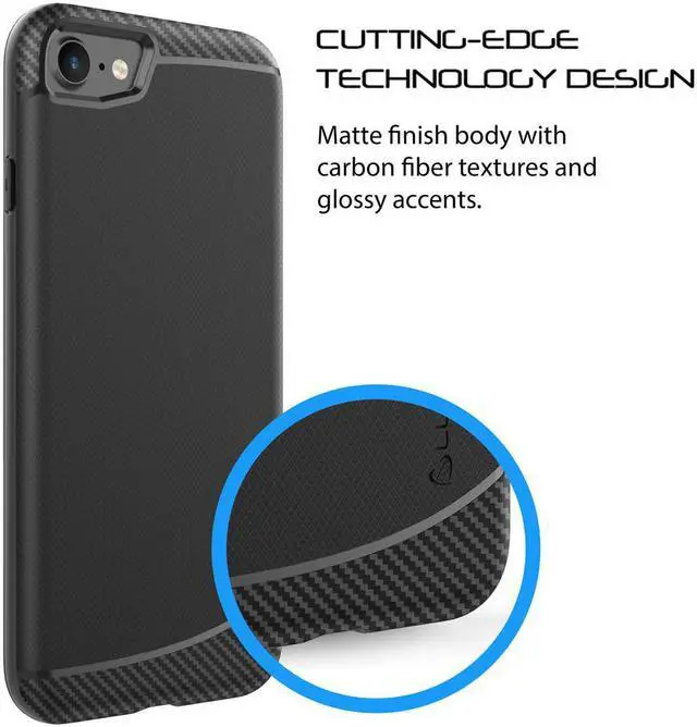 Alt view image 3 of 6 - Luvvitt Sleek Armor Case for iPhone 8 - Black