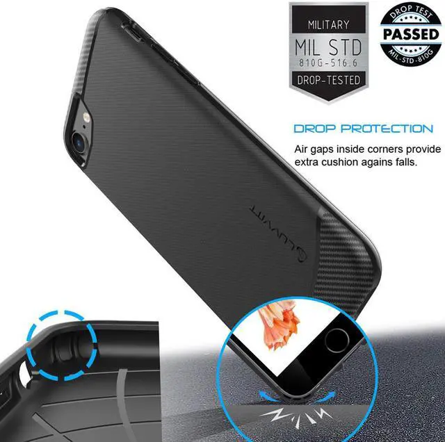 Alt view image 4 of 6 - Luvvitt Sleek Armor Case for iPhone 8 - Black