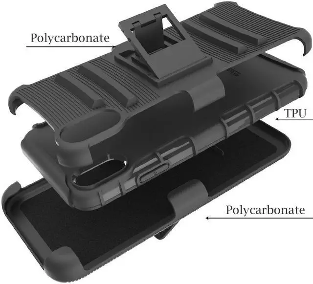 Alt view image 2 of 6 - Luvvitt iPhone XS Max Case Armor Cover With Belt Clip Holster and Kickstand 2018
