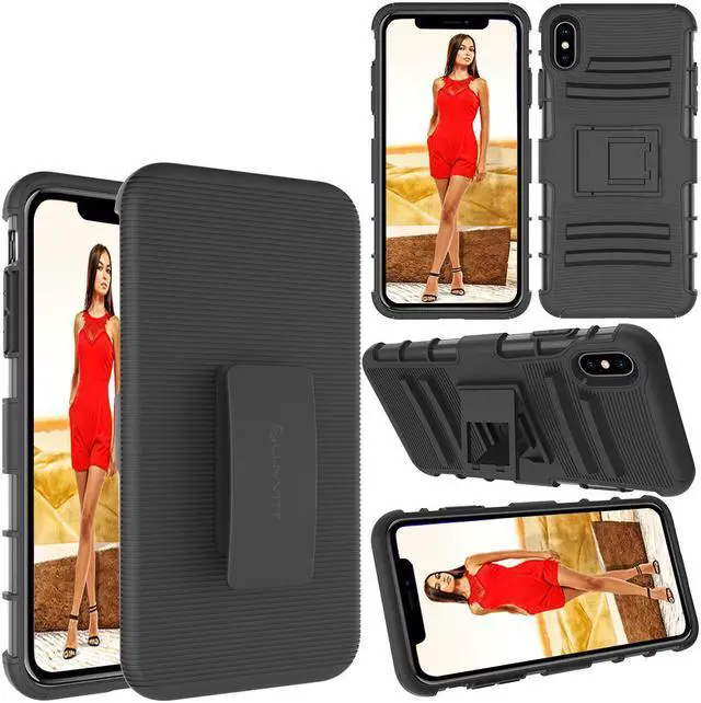 Main image of Luvvitt iPhone XS Max Case Armor Cover With Belt Clip Holster and Kickstand 2018