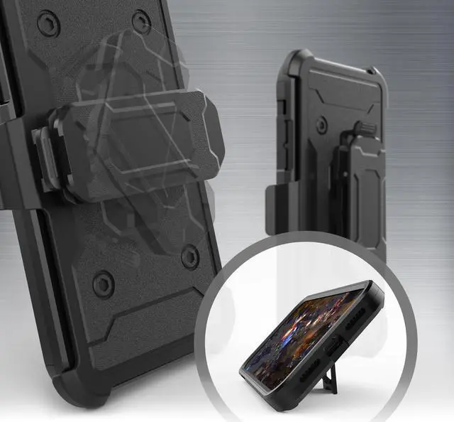 Alt view image 5 of 6 - Luvvitt iPhone XS Max Armor Case With Belt Clip Holster and Kickstand 6.5 Black