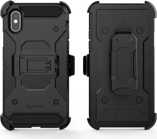 Alt view image 6 of 6 - Luvvitt iPhone XS Max Armor Case With Belt Clip Holster and Kickstand 6.5 Black