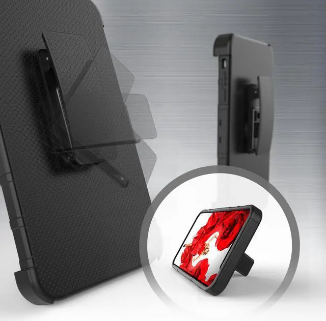 Alt view image 5 of 5 - Luvvitt iPhone XS Max Armor Case With Belt Clip Holster and Kickstand 6.5 Black