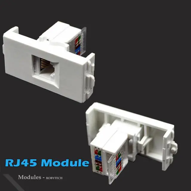 Alt view image 3 of 5 - Wall Plate with 2 LC Duplex+ RJ45 Keystone Modular Fiber Optic Distribution Jack Connectors Socket White Decorative FacePlates Device Mount Coupler Cover - (118x72mm)