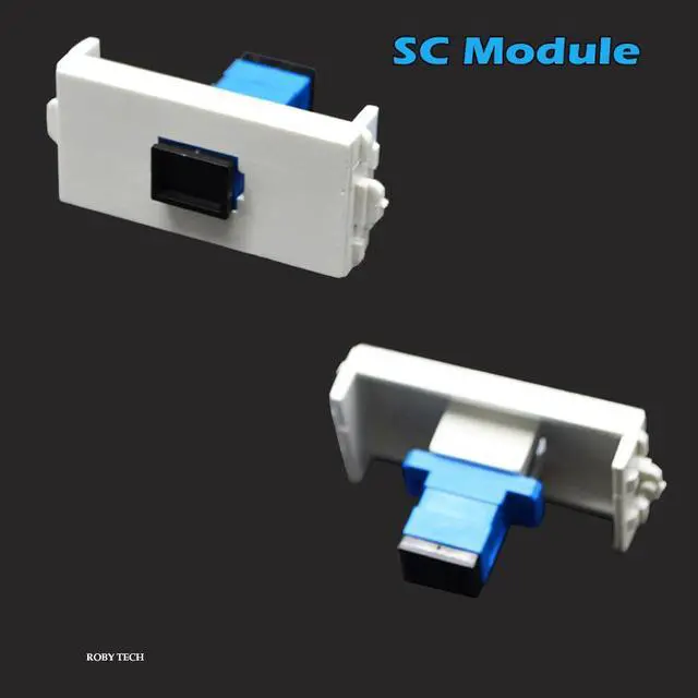 Alt view image 3 of 5 - 2 SC Simplex + LC Duplex Fiber Optic Keystone Modules Multimedia Information Wall Plate Cover Wall Mount Faceplate Socket Plug Jack