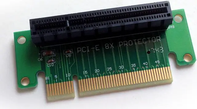 Alt view image 2 of 4 - PCIe Adapter Riser Card Convertor 90 Degree PCI Express 8x (PCI-E 8x) Extension Board Mining Riser For Video Card