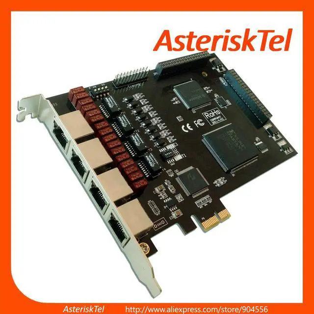 Main image of TE420 Asterisk T1 / E1 Card,ISDN PRI card with 4 Ports,Compatible with Asterisk,Issabel,sangoma freepbx,VitalPBX,Dahdi,Free PBX,SS7,PCIe Adapter