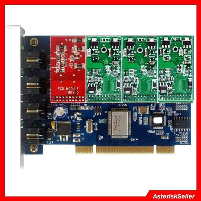 Main image of Asterisk Card TDM400P with 1 FXO + 3 FXS modules,Supports digium asterisk sangoma FreePBX For Sip phone System VoIP PABX Gateway SIP Trunk TDM410