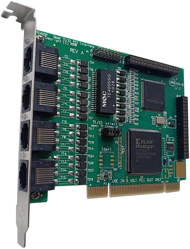 Alt view image 2 of 7 - TE405P Asterisk PCI Dahdi Card 4 Port E1 T1 Card ISDN Digital PRI SS7,Freepbx Issabel PCI 5v for Asterisk PBX Dahdi Phone Device