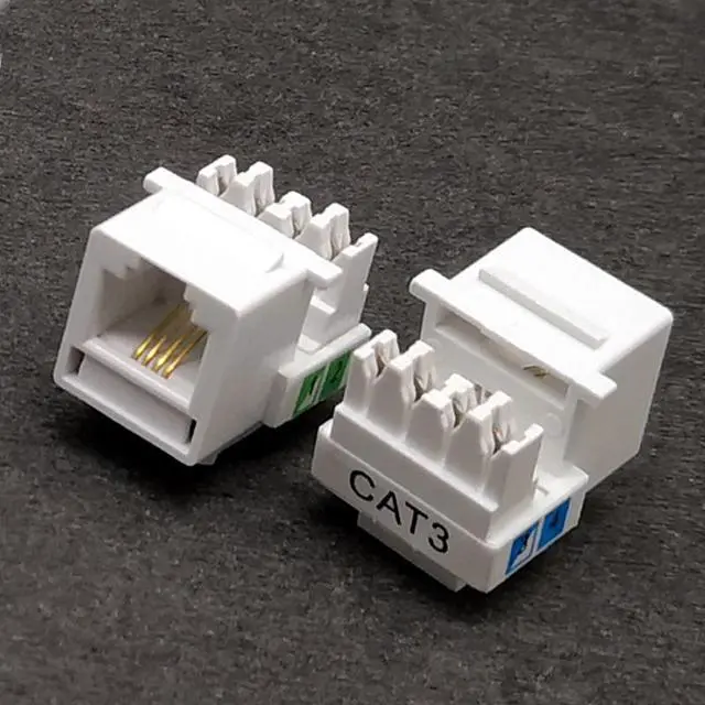 Alt view image 3 of 3 - 10 PCS Telephone Line Module Keystone Plug Wall Jack,RJ11 Phone Modules,Cat3 Phone Cord Module Keystone Jack for Telephone Lines