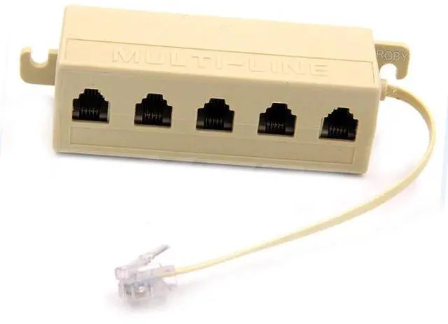 Main image of RJ11 Splitter 6P4C 1 Male to 5 Female Telephone Splitter,Five Way Telephone Line Splitters, RJ11 Phone Socket Jack Converter