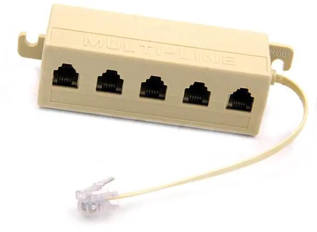 Alt view image 3 of 4 - RJ11 Splitter 6P4C 1 Male to 5 Female Telephone Splitter,Five Way Telephone Line Splitters, RJ11 Phone Socket Jack Converter