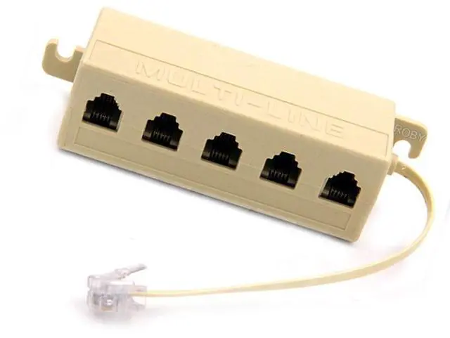 Alt view image 4 of 4 - RJ11 Splitter 6P4C 1 Male to 5 Female Telephone Splitter,Five Way Telephone Line Splitters, RJ11 Phone Socket Jack Converter