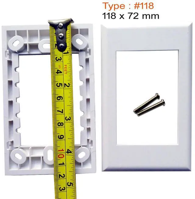 Alt view image 6 of 6 - Wall FacePlate With HDMI+VGA+3RCA Ports,White Wall Mount Outlet Faceplate Panel Cabling System Service 118x72 mm (4.65x2.83 in)
