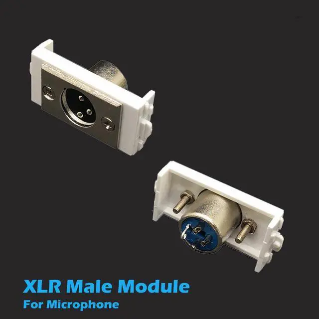 Alt view image 3 of 6 - Wall Plate XLR Male Port x2+ USB Keystone Modular Audio Jack Connectors Socket White Decorative FacePlates Device Mount Coupler Cover - (Type:118)