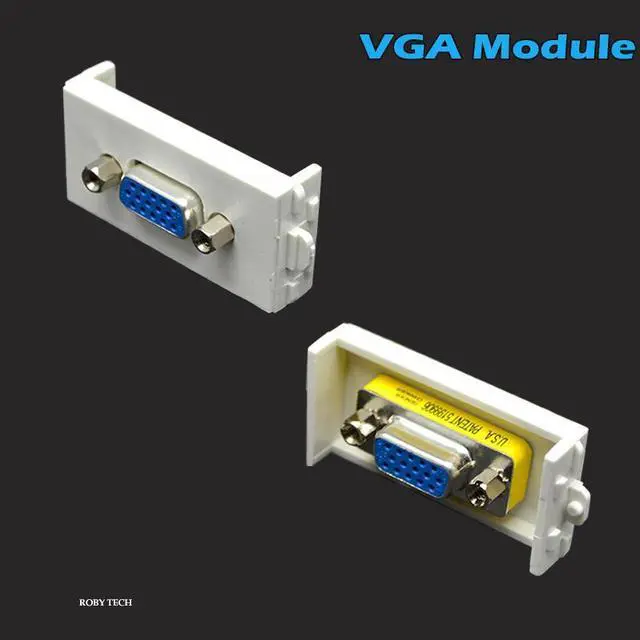 Alt view image 4 of 5 - Wall Plate with VGA + VGA + USB Keystone Modular D-Sub Monitor Display Distribution Jack Connectors Socket White Decorative FacePlates Device Mount Coupler Cover - (Type:118)