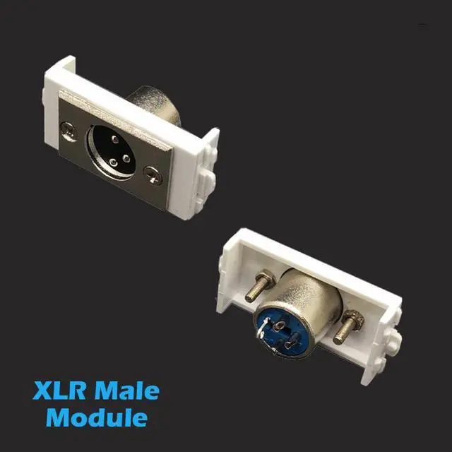Alt view image 2 of 7 - Wall Plate with 2X XLR Male+ 3RCA Keystone Modular, Audio Speaker Microphone Jack Connectors RCA Socket White Decorative FacePlates RCA Device Mount Coupler Cover - (Type:118)