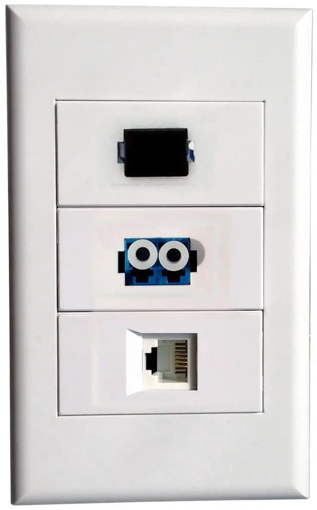 Main image of Wall Plate with SC Simplex + LC Duplex + RJ11 Modules,Fiber Optic Keystone Connectors for Cabling System Service Integrated Wiring Work Wall plate cover holer, Outlet Plug