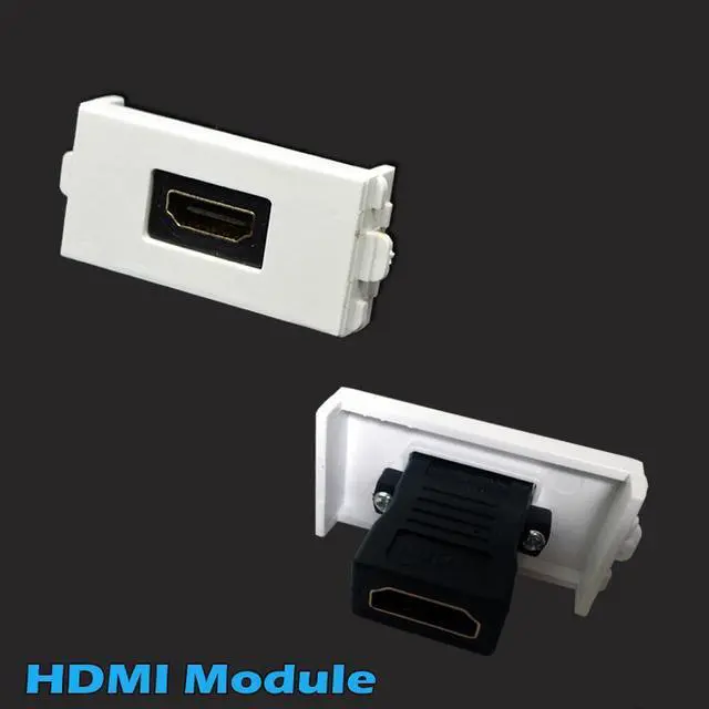 Alt view image 3 of 6 - Wall Plate with 2x XLR Male + HDMI Keystone Modular Audio Jack Connectors Socket White Decorative FacePlates Device Mount Coupler Cover