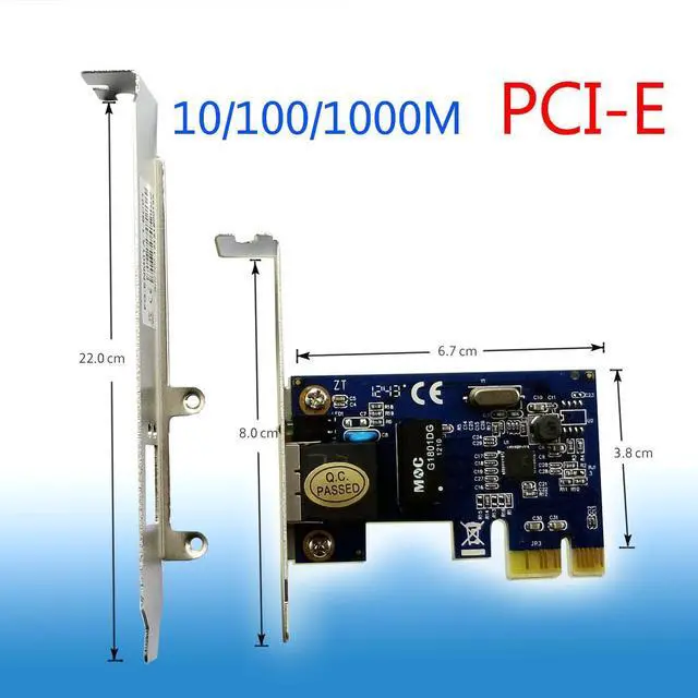 Alt view image 2 of 5 - Gigabit Ethernet Card, LAN Card RJ45,PCI-E Low Profile 10/100/1000Mbps PCI Express Network Adapter,PCIE RJ-45 NIC Controller for PC / Server
