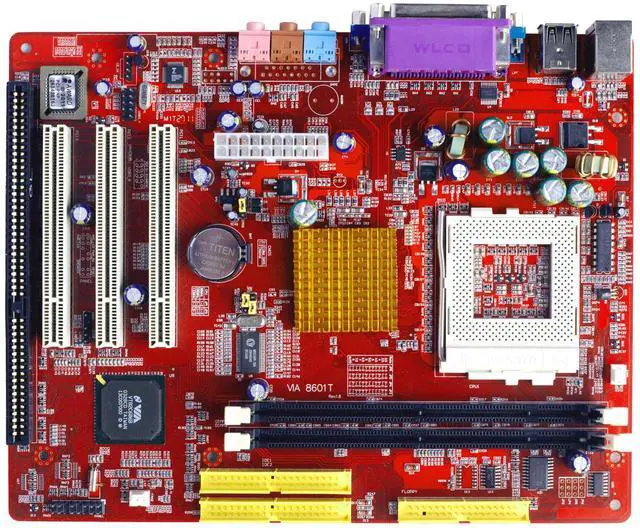 Alt view image 7 of 7 - ISA Mainboard,mATX 3 PCI Slot Motherboard,V8601T 8601,with 1 ISA Slot,for Socket 370 Pentium 3,Celeron 2/3 CPU,2 SDRAM Slots for Industrial Computer Server IPC