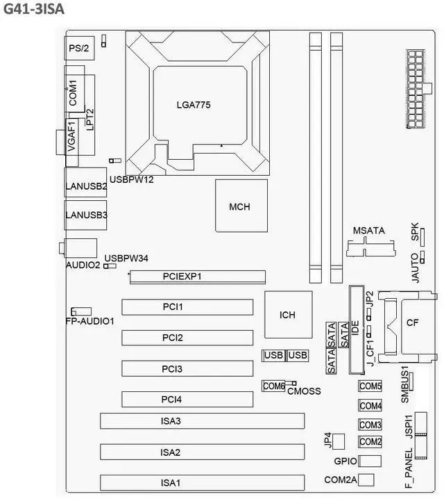 Alt view image 4 of 7 - G41 ISA Motherboard ATX with 3 ISA Slots,Socket LGA775 CPU,2 DDR3 Slots,4 PCI Slots,1 PCIE 16x Slot,2 LAN Ports,for Industrial Computer Desktop PCI Mainboard