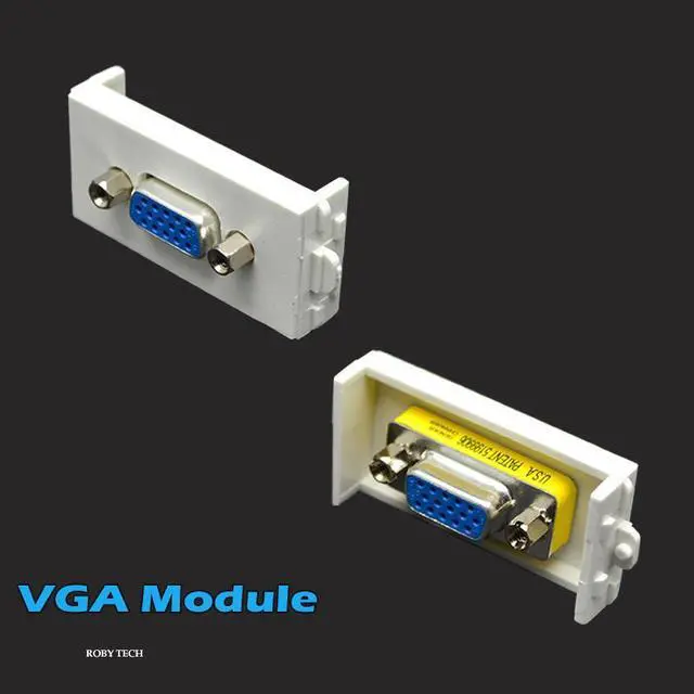 Alt view image 5 of 6 - VGA XLR Wall Plate with 2* VGA + XLR Keystone Modular Audio Displaying Distribution Jack Connectors Display Video Moniter Socket White Decorative FacePlates Device Coupler Cover (2.83"x4.65")