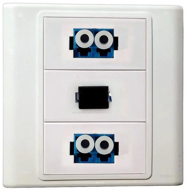 Main image of Fiber Optic Wall Plate with LC + SC Simplex + LC Duplex Keystone Modular Fiber Optic LC SC Network Cabling Connctors Socket for Cabling System White Decorative FacePlates (3.39"x3.39")